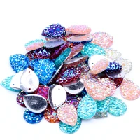 tear drop 13x18mm 100pcs many ab color flatback sewing resin rhinestones with 2 holes diy scrapbooking craft jewelry accessories