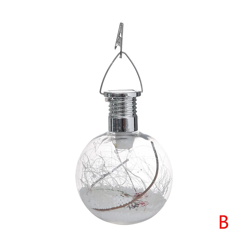 Solar Powered Christmas Copper Wire Suspension Bottle Decoration Light Outdoor Sun Copper Wire Spherical Bulb Suspension Lamp - Испускаемый цвет: B