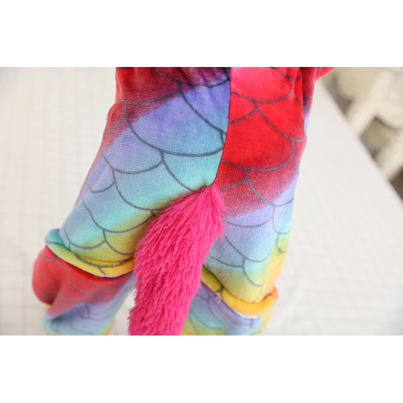 Girls Kigurumi 2018 Winter Pajamas For Boys Rainbow Cartoon Unicorn Kids Jumpsuit 4 6 8 10 12 Years Children Onesie Sleepwear |