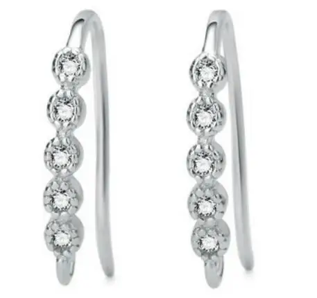 Platinum9 925 пробы Серебряный ушной крючок микро-инкрустированные циркониевые серьги-Крючки Позолоченные ручные DIY серьги аксессуары - Цвет: Platinum9