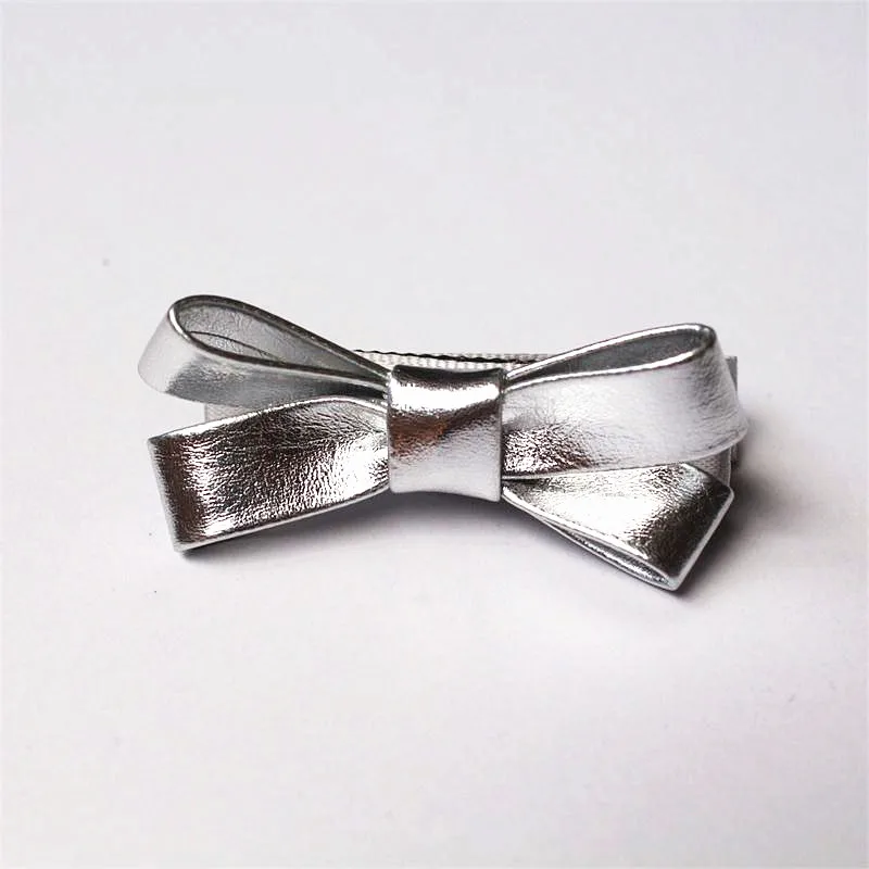 20 шт./лот заколки для волос из искусственной кожи с бантом девочек Симпатичные