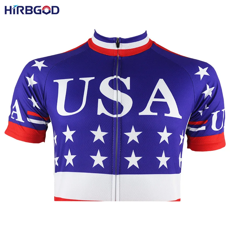 HIRBGOD высокое качество Джерси для велоспорта Флаг США мужская летняя дышащая