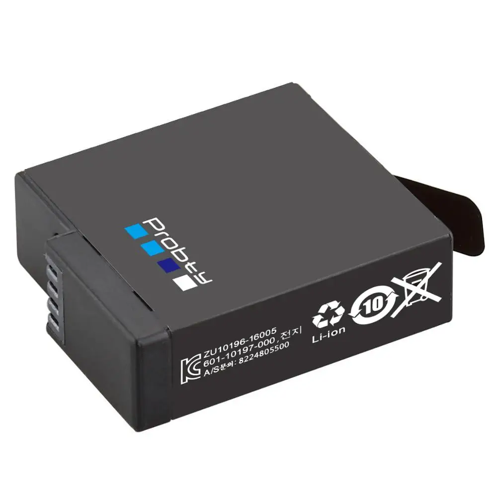1 pcs Battery probty для GoPro hero 7 hero 6 hero 5 черный аккумулятор или тройное зарядное устройство для Go Pro hero 7 6 hero 5 черный Аккумулятор для камеры - Цвет: 1 pcs Battery