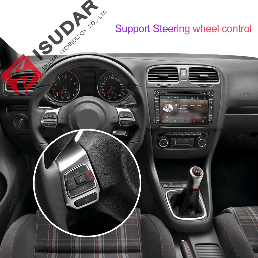 Isudar Два Din Автомобильный мультимедийный плеер Android 9 авто радио для Skoda/Seat/Volkswagen/VW/Passat b7/POLO/GOLF 5 6 DVD gps 4 ядра