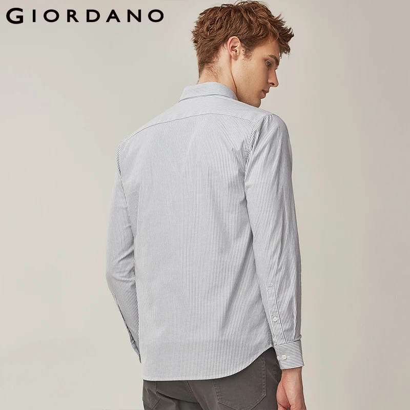 Giordano Men Oxford Shirt Slim Stretchy Shirts Casual Smart Blouse for Camisa Masculina Chemise Homme | Мужская одежда