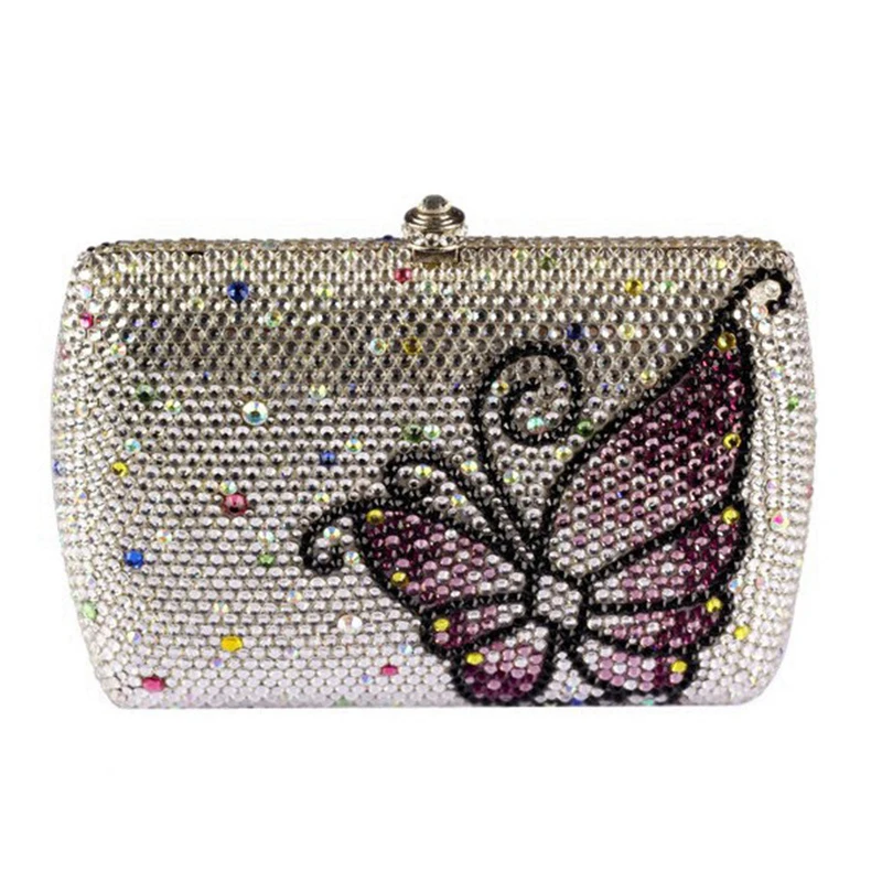

XIYUAN BRAND Full Crystal Butterfly Clutch Evening Bags Women Fashion Party Purse Luxury Ladies Evening Clutches Banquet Handbag