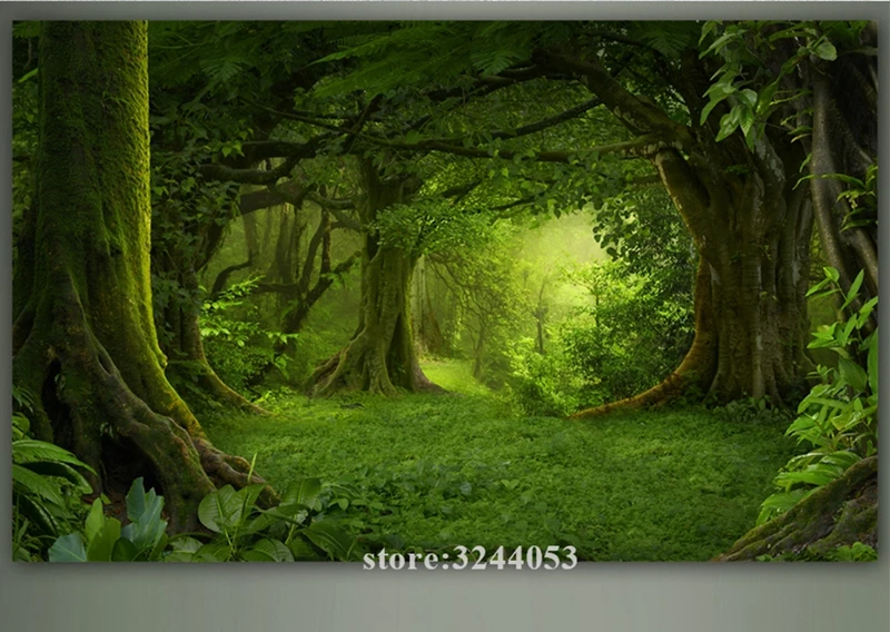 Forest Mural Wallpaper Green Bedroom Grass Custom Wall Murals Free Backgrounds Home Design Living Room Study | Обустройство дома