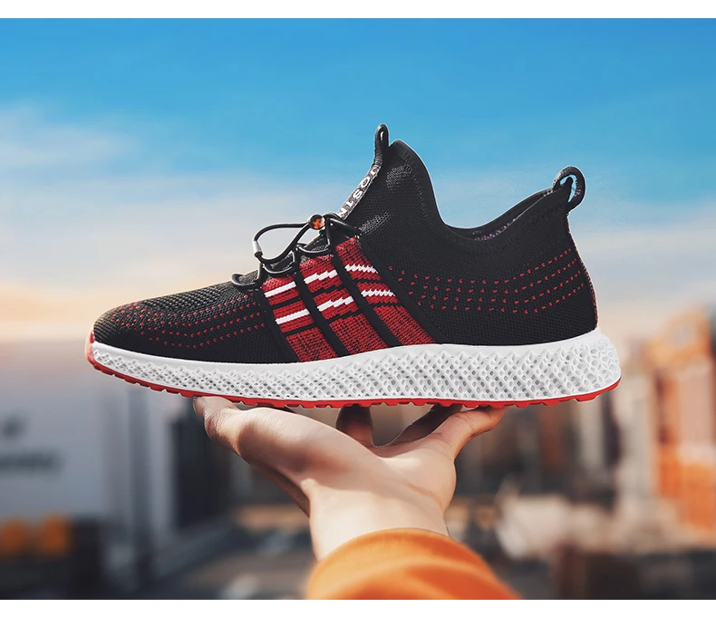 KJEDGB 4D удобная мужская повседневная обувь Flyknit дышащая эластичная лента мужские кроссовки высокая эластичная обувь Мужская взрослая Мужская теннисная обувь
