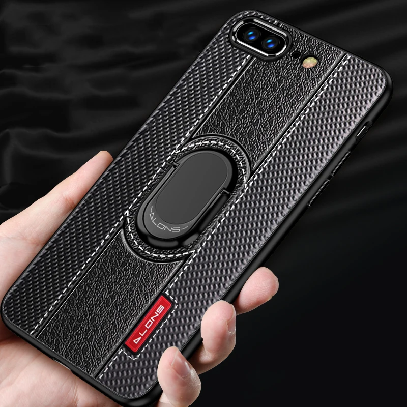 Чехол для iPhone XS Max, автомобильный держатель, магнитный держатель на присоске, кольцо на палец, мягкий чехол из ТПУ для iPhone 6S 7 8 Plus X XR XS Max
