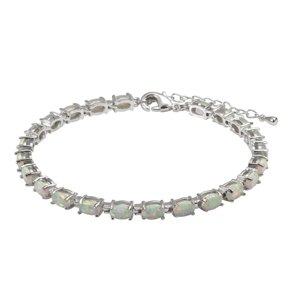 Белый огненный опал Серебро 925 пробы модный красивый браслет P335|bracelet lampwork|bracelet