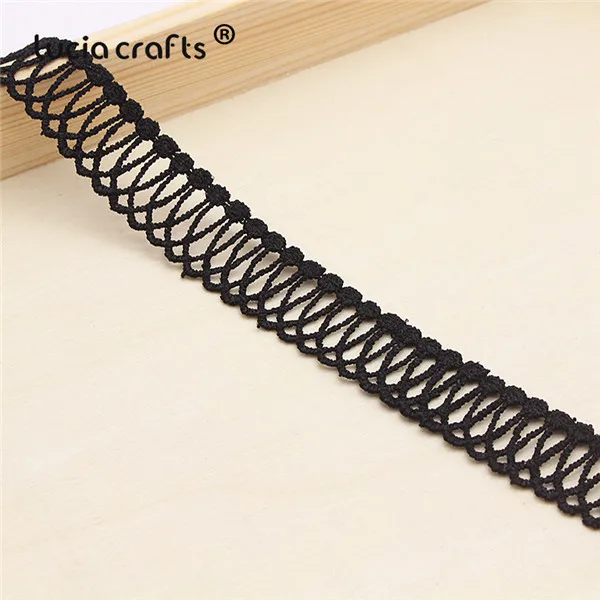 Lucia crafts 2 ярдов 23 мм черный/белый кружевной ткани Отделка ленты для самостоятельного пошива одежды аксессуары ручной работы материалы N0815