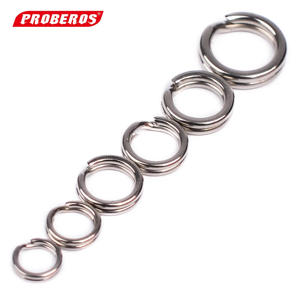 

100pcs Stainless Steel Fishing Split Rings for Lures Crank Bait Double Loop Split Ring Fishing Connector Hook