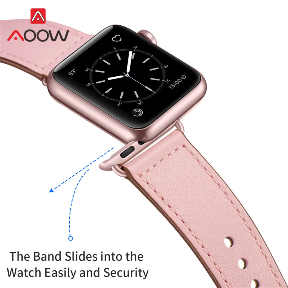 Ремешок из натуральной кожи для Apple Watch 4, 40 мм, 44 мм, 38 мм, 42 мм, высокое качество, для мужчин и женщин, ремешок для часов, браслет для iWatch 1, 2, 3