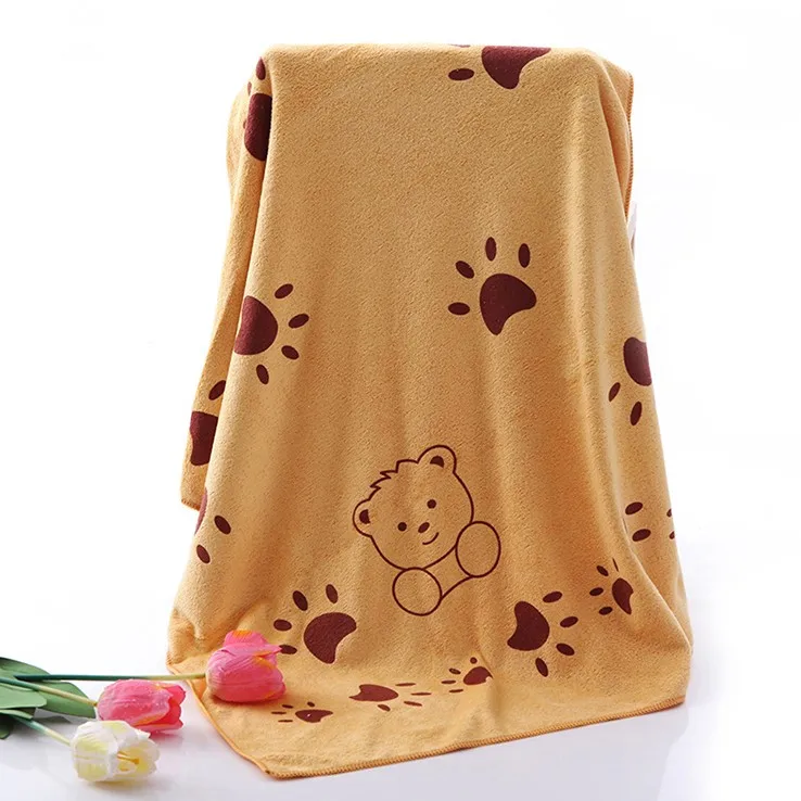 Yellow Bear 70x140 см новое полотенце из микрофибры с героями мультфильмов для детей Детское супер абсорбирующее банное полотенце для ванной комнаты для дома - Цвет: Yellow Bear