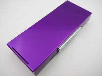 with lighter purple Металлическая Женская тонкая сигарета чехол ветрозащитная электронная сигарета зажигалка с перезаряжаемой USB зажигалкой DH7710 - Цвет: with lighter purple