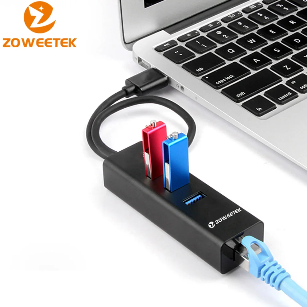 Zoweetek usb хаб USB 3 0 для RJ45 Gigabit Ethernet Wi Fi адаптер Lan сетевая карта 10/100/1000 Мбит/сек Порты