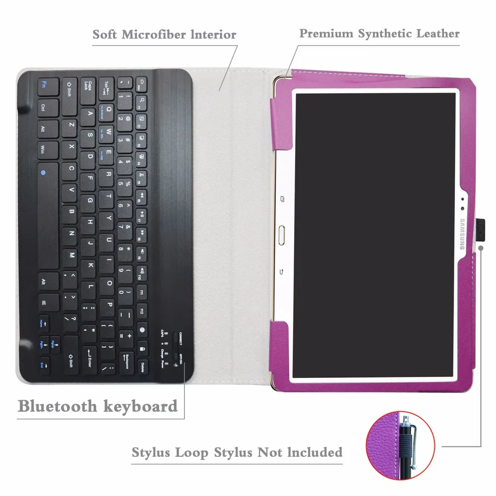 Для 10," samsung Tab S 10,5 T800 Съемная клавиатура Bluetooth чехол, Портативный складной чехол-подставка из искусственной кожи чехол