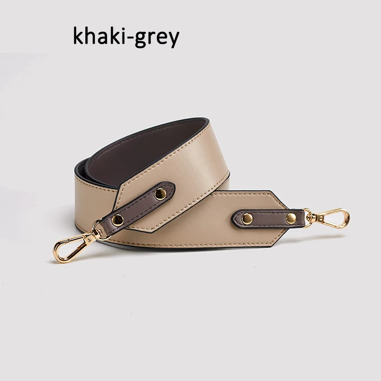khaki grey Новая мода Натуральная кожа Широкие ремни 98*4,6 см Замена сумки через плечо ремень аксессуары - Цвет: khaki grey