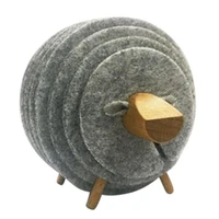 sheep shape anti slip cup pads coasters insulated round felt cup mats japan style creative home office decor art crafts giftlig