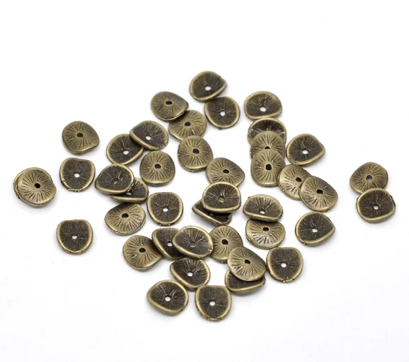 DoreenBeads Zinc metal alloy Spacer Beads Irregular Antique Bronze Pattern color About 10mmx9mm Hole:Approx 1mm 20 PCs | Украшения и