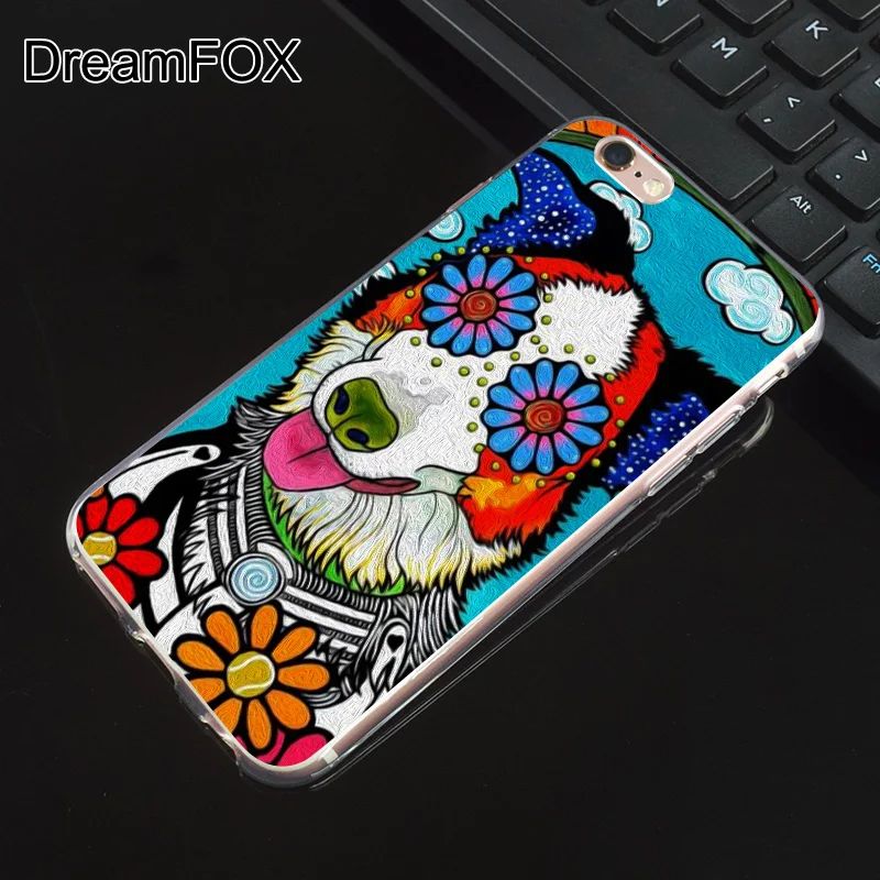 DREAMFOX N015 собака искусство Мягкий ТПУ силиконовый чехол для Apple iPhone XR XS Max 8X7 6 S Plus 5 5S