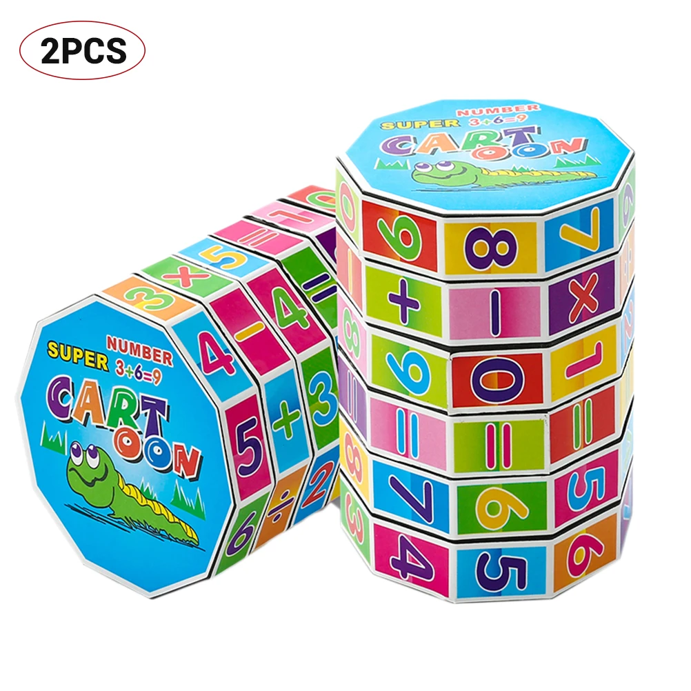 2 шт. детские математические кубики пластиковые Монтессори с цифрами DIY