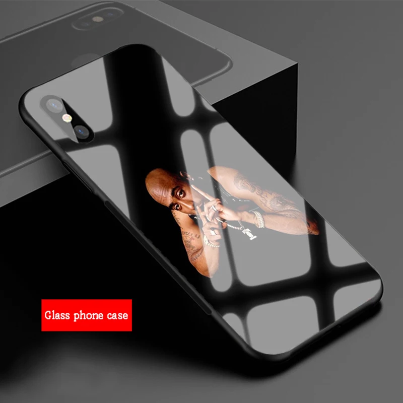 Чехол для телефона из закаленного стекла 2Pac Tupac Amaru Shakur Makaveli iPhone 6 6plus 7 plus 8 8plus 5 5S 5C SE