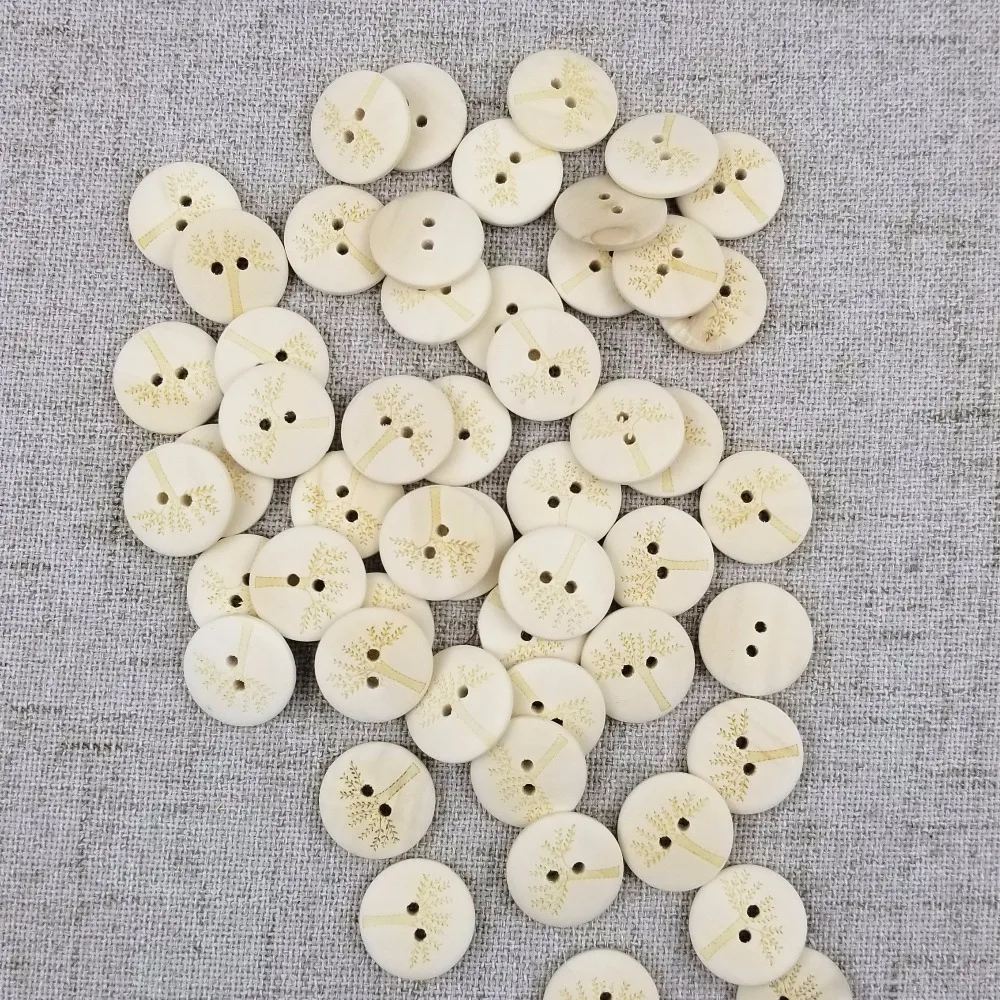 50 шт. деревянные декоративные пуговицы с двумя отверстиями | Дом и сад