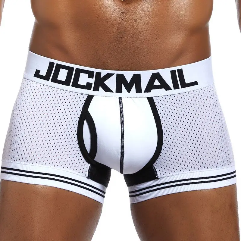 D JOCKMAIL, фирменные боксеры, мужское нижнее белье, сексуальные сетчатые u-образные подштанники, Cueca, хлопковые трусы, трусы-боксеры, мужские трусики для геев - Цвет: D