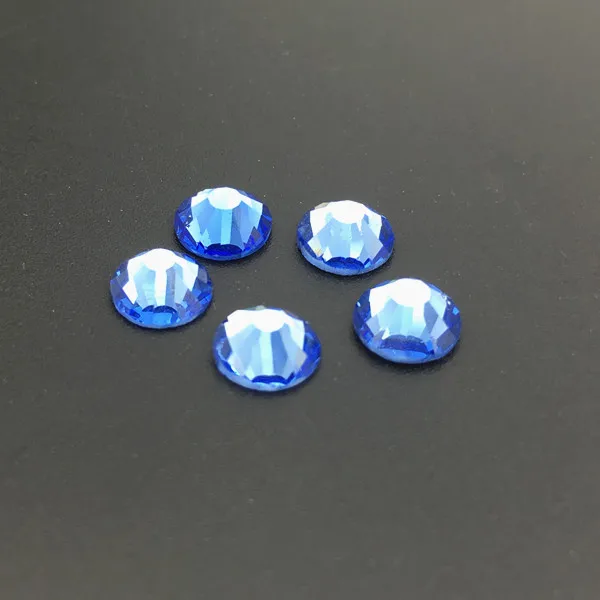 

2028 SS3-SS34 Light Sapphire Non Hot Fix Rhinstone Glitters Strass Glass Crystal Light Blue Nail Rhinestone for Nails