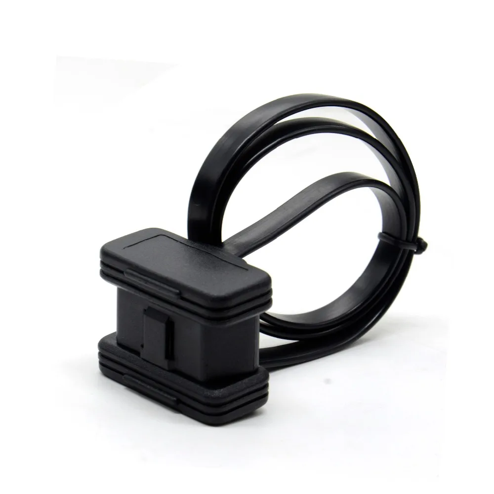 OBD II 16 pin плоский тонкий как лапша OBDII OBD2 штекер гнездо колено Удлинительный кабель