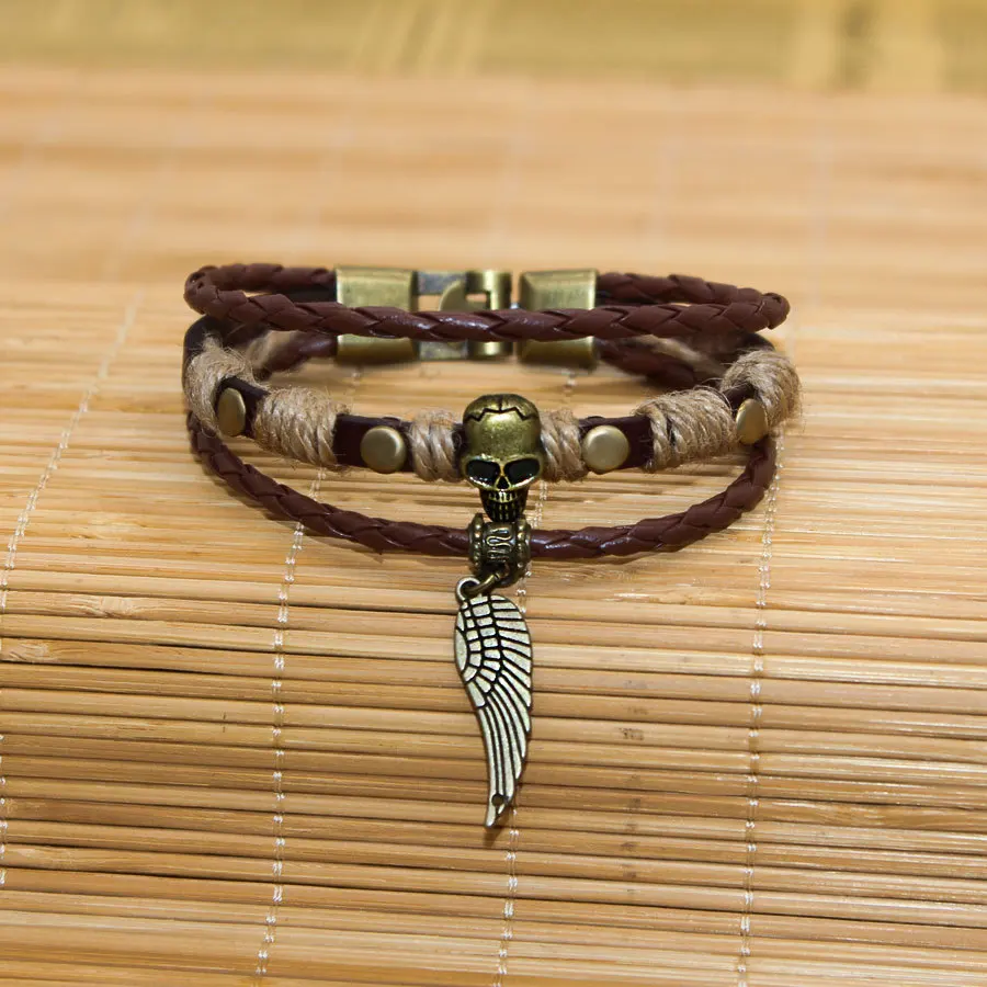 Wbo482 новые высококачественные плетеные кожаные покрытый античной бронзой