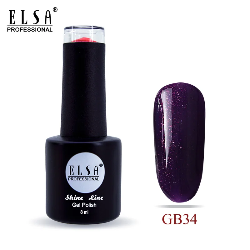 GB34 Elsa 8 мл Гель-лак для ногтей для маникюра полуперманентный Vernis верхнее покрытие УФ светодиодный Гель-лак впитывающийся художественный Гель-лак для ногтей - Цвет: GB34