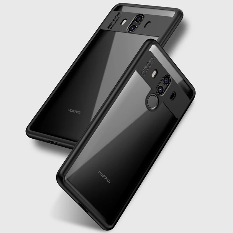 ТПУ силиконовый чехол для Huawei P20 Mate 10 с автофокусом прозрачный ПК акриловый