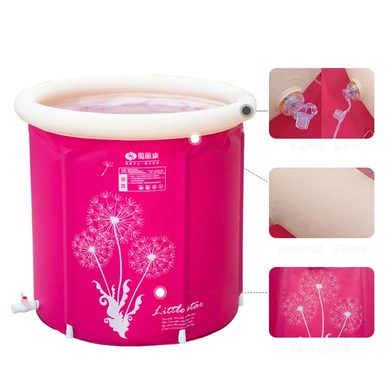 Korean Style Insulation Bath barrel Adult Household Folding Bracket Plastic Bathtub Full Body Thickening Heat Preservation | Дом и сад