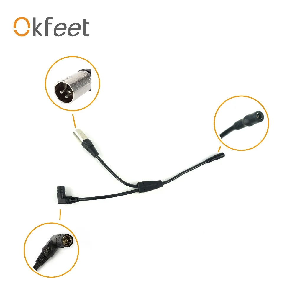 Okfeet Ebike зарядное устройство конвертер DC2.1 RCA штекер Cannon Plug конвертер