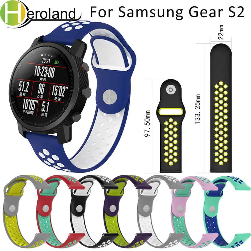 Силиконовый ремешок для часов samsung gear s3 frontier классический спортивный Huami Amazfit Stratos