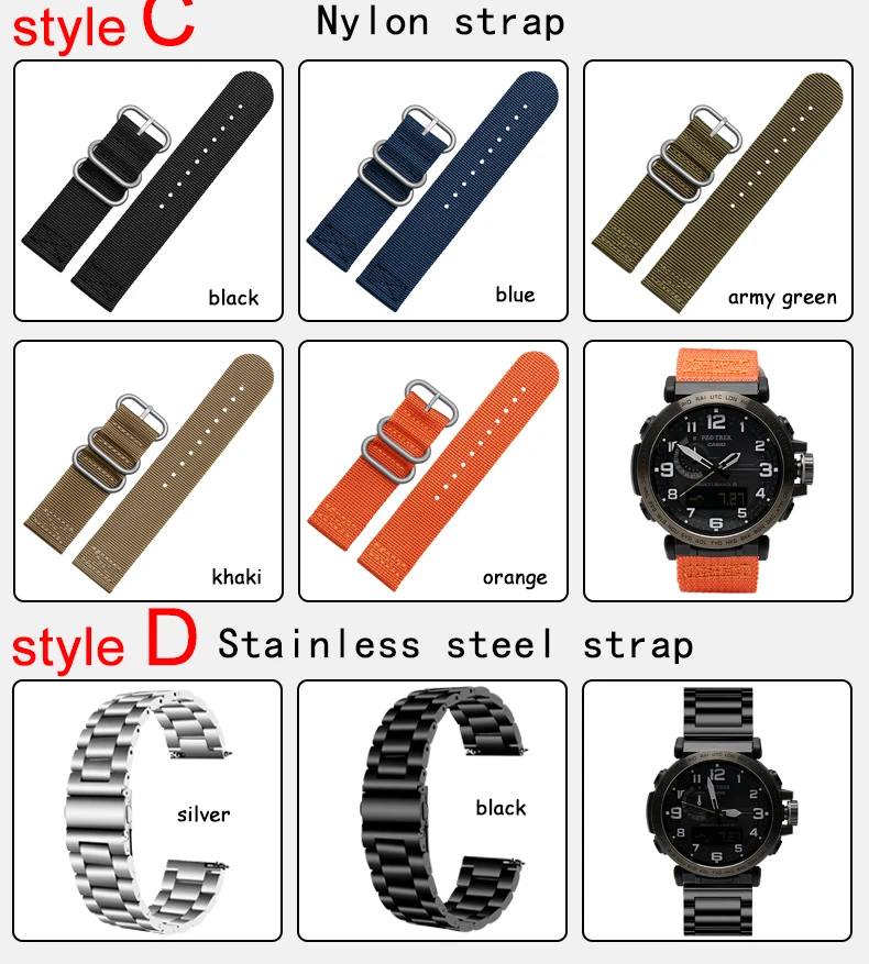Высококачественный ремешок для часов CASIO PRG-600YBE-5 PRW-6600 мужские часы нейлоновый ремешок резиновый браслет