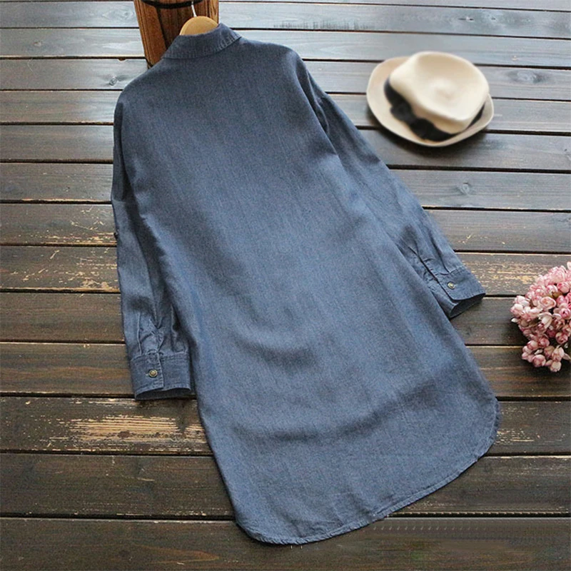 Женские рубашки больших размеров повседневные асимметричные топы на пуговицах