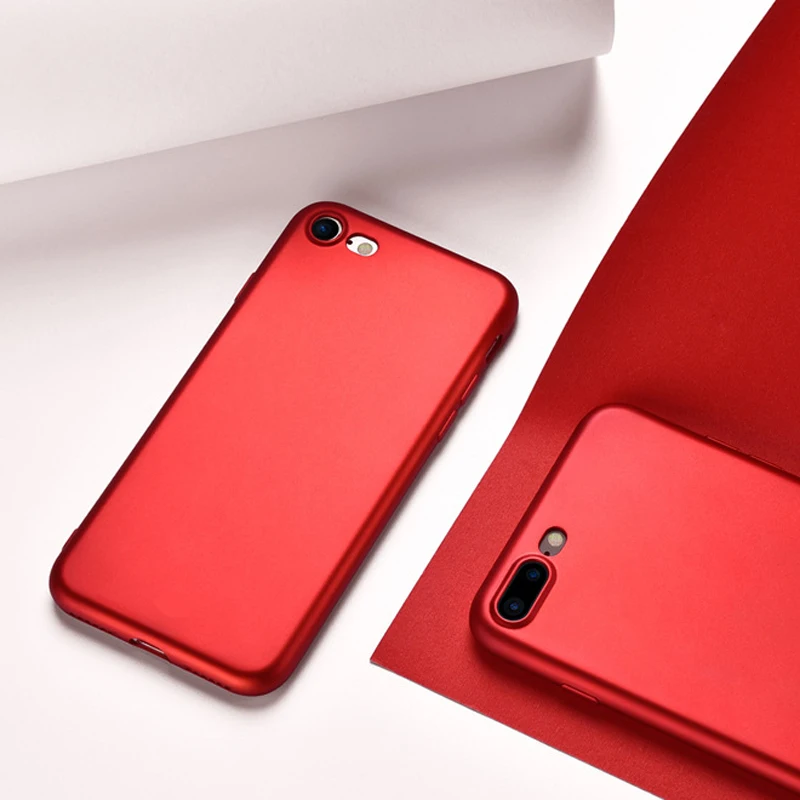 Ультра тонкий телефон чехлы для Apple iPhone 7 Чехол Китай красный ТПУ мягкий чехол Plus 6