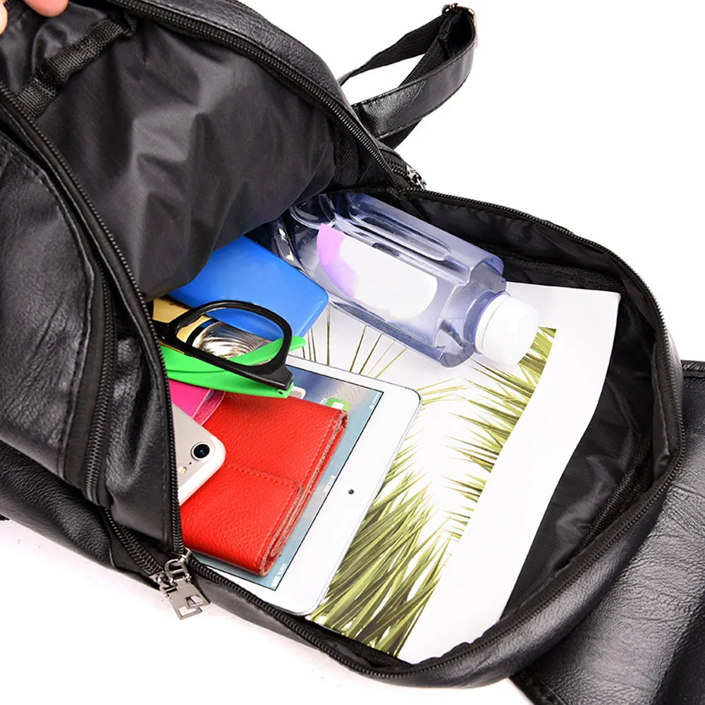 ISHOWTIENDA женская кожаная сумка через плечо Студенческая дорожная школьная рюкзак