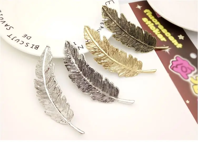 Женская заколка пряжка Zoeber металлическая форма листа с кристаллами и жемчугом