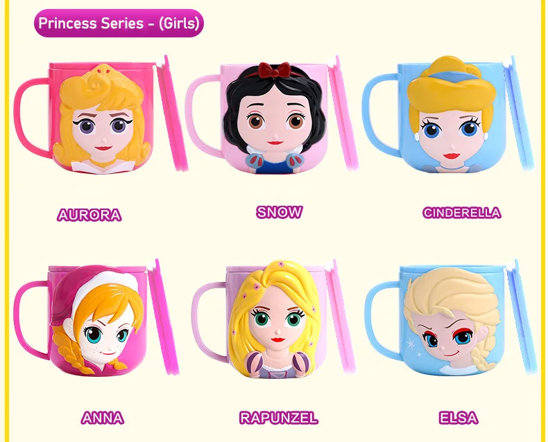 Disney Children's Covered Baby Cup Milk Cup Mouth Cup 3D Cute Handle Baby Drinking Cup