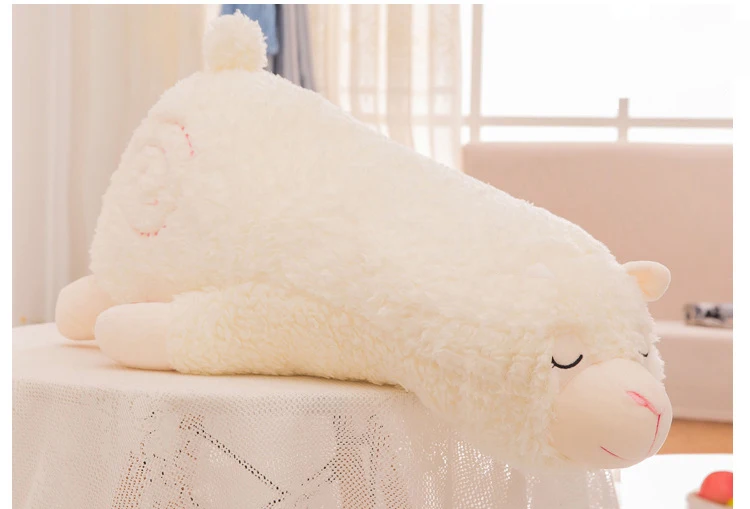 white Подушка для стула, альпака, плюшевая игрушка, мягкая лама, подарок для девочек, подушки для дивана, белые, коричневые, альпака, кукла, животное, милая Подушка, дешево - Цвет: white