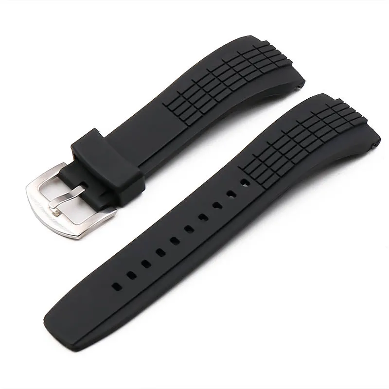 Silicone strap men's watch accessories pin buckle 26mm for SeikoVELATURA series outdoor sports waterproof rubber strap women