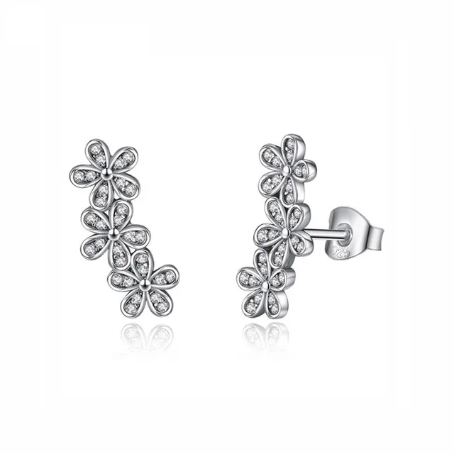 Dazzling Daisie Оригинальные 925 пробы серебряные серьги-гвоздики Любовь Сердце& пчела золотые серьги для женщин модные ювелирные изделия - Metal Color: Dazzling Daisie