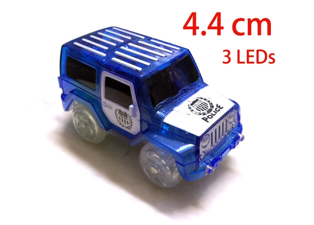 4,4-5,4 см волшебная Электроника светодиодный игрушечный автомобиль с мигающими огнями Развивающие игрушки для детей подарок на день рождения игра с треками - Цвет: 3 LED Lights