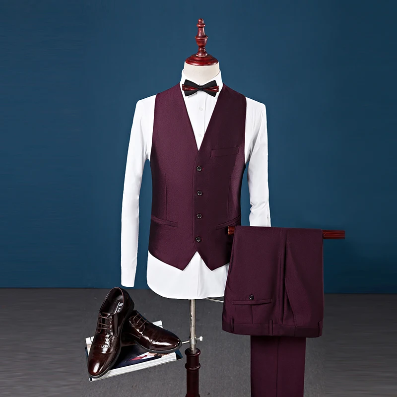 2018 Arrived Fashion Men Suits Luxury Wedding Dress Formal Prom Tuxedo Suit Slim Fit 3 Pieces(Jacket+Vest+Pant) | Мужская одежда