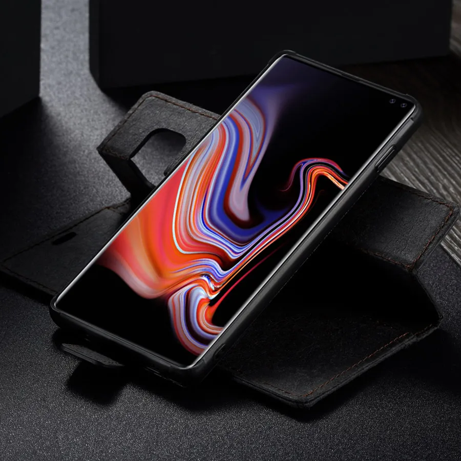 Деловой Магнитный съемный чехол из крафт-бумаги для samsung S10 S9 S8 Plus S10e Note10+ Note 9, съемный кожаный чехол-кошелек