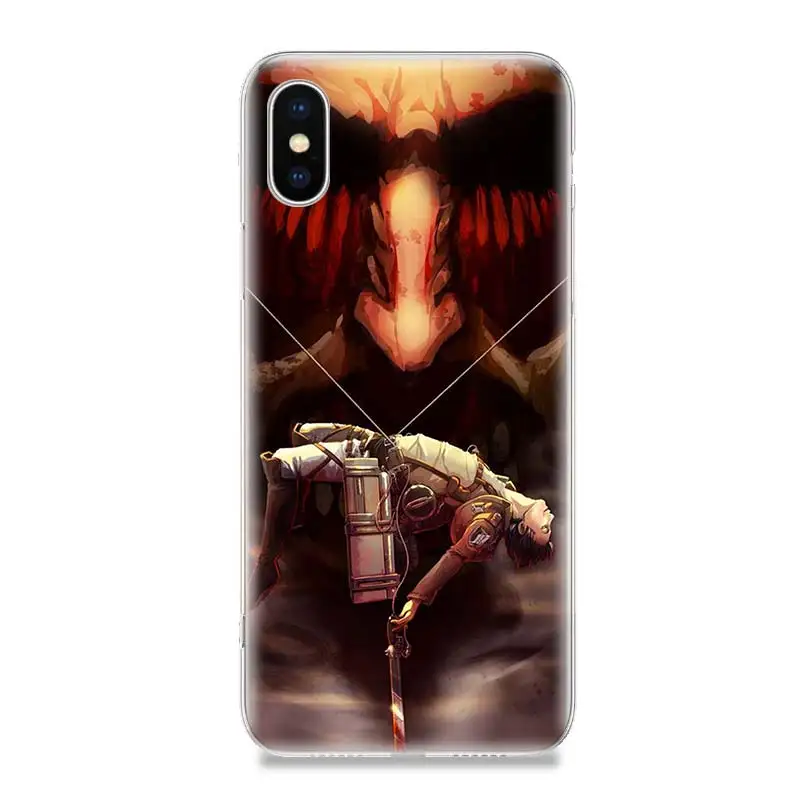 Shingeki No Kyojin Аниме мягкий чехол для телефона IPhone 6 6S 7 8 Plus X 10 XS MAX XR 5 5S SE заказной
